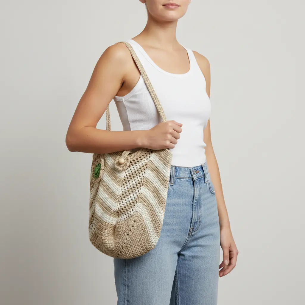 Green Smile Bag - On Model