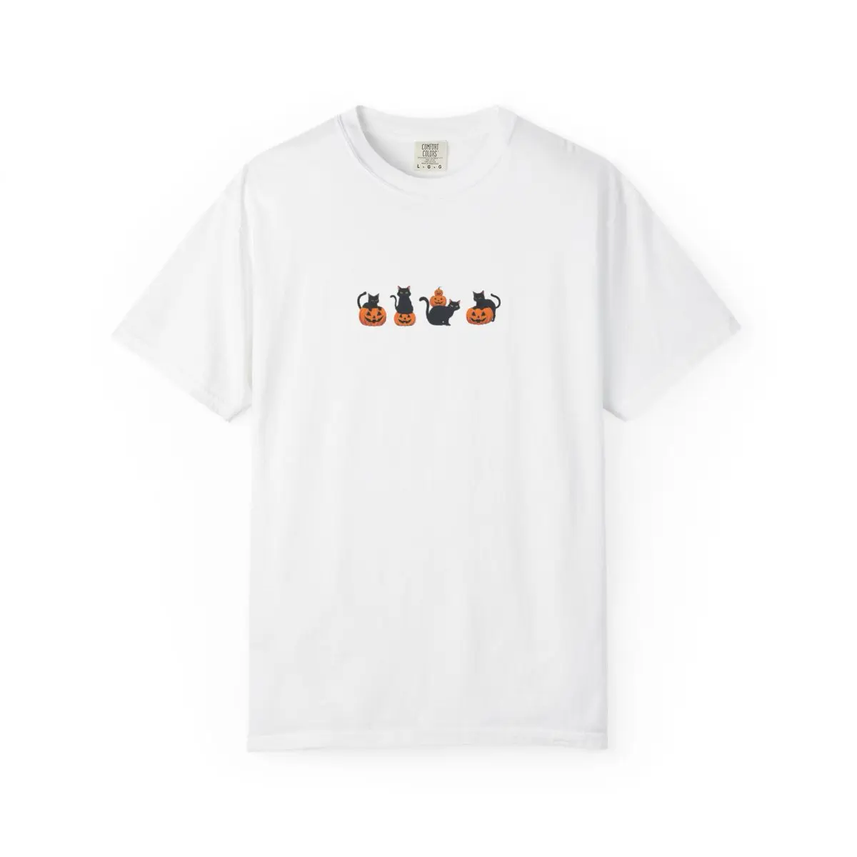 Cats + Pumpkins T-Shirt - White Front